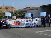 Mobilitzacions dels treballadors de Trilla contra el tancament de lempresa